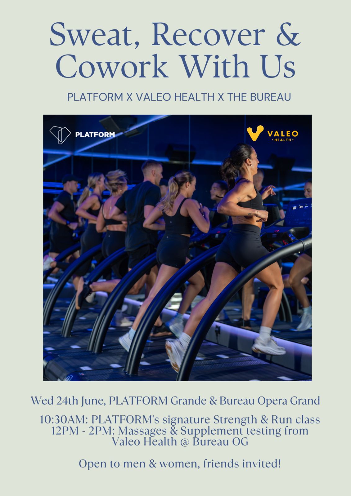 Sweat, Recover & Cowork: Platform Grand X Valeo Health